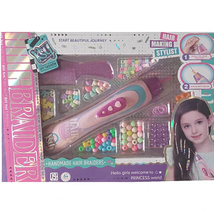 Set Trenzador de Cabello para Niñas con Cuentas | Máquina de Peinado Infantil Creativa