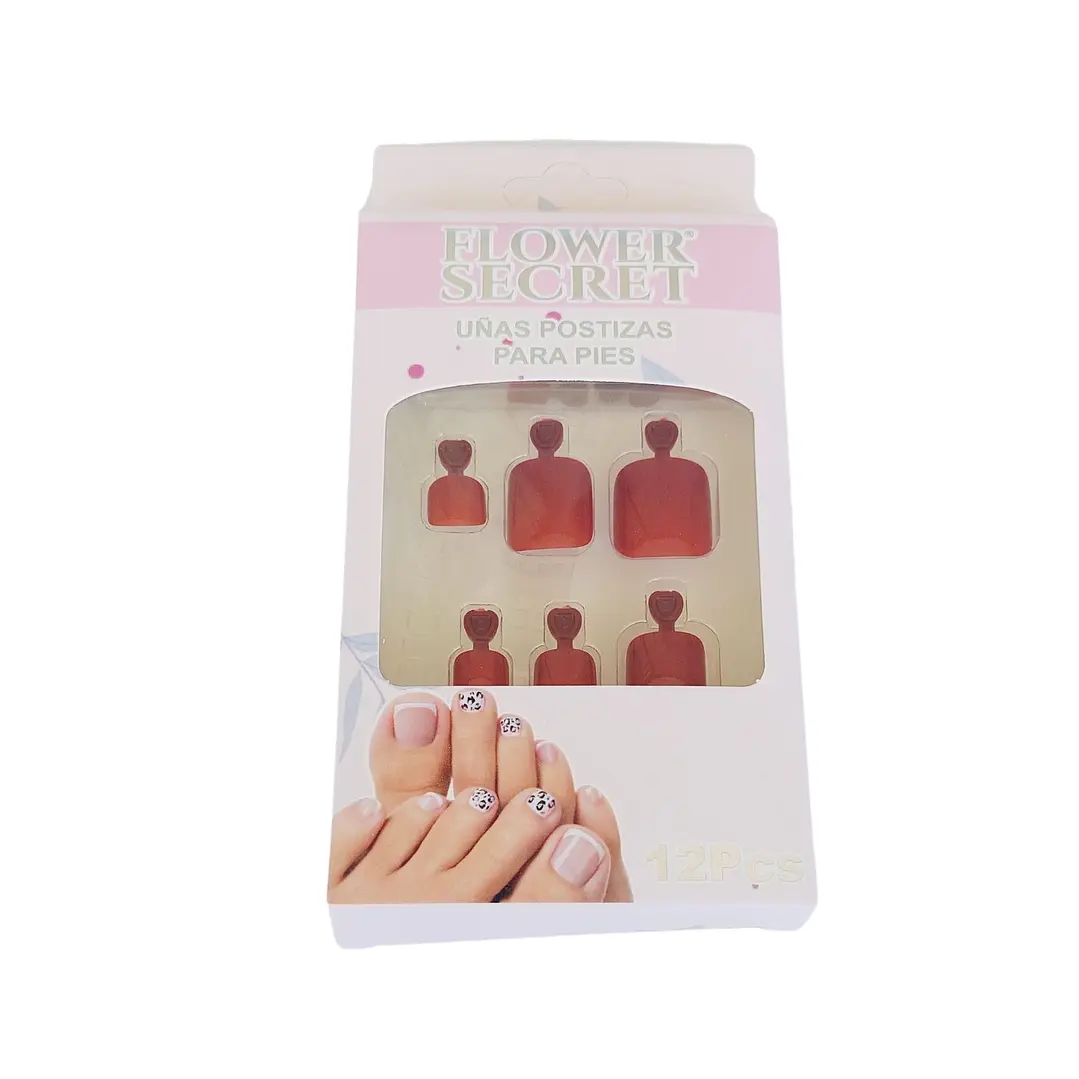 💅 Set de 12 Uñas Postizas Press On Flower Secret para Pies – Colores Variados 💅- OFERTA 4