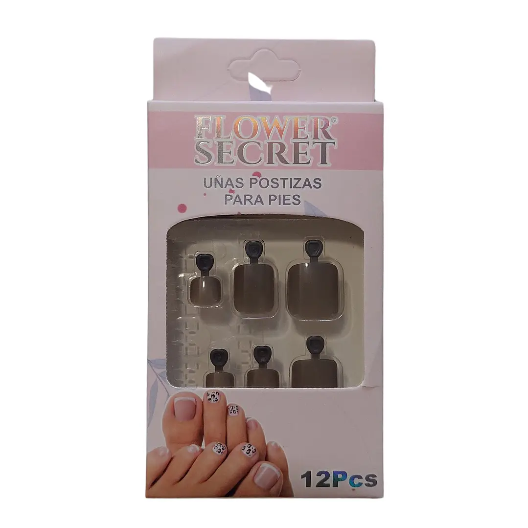 💅 Set de 12 Uñas Postizas Press On Flower Secret para Pies – Colores Variados 💅- OFERTA 21