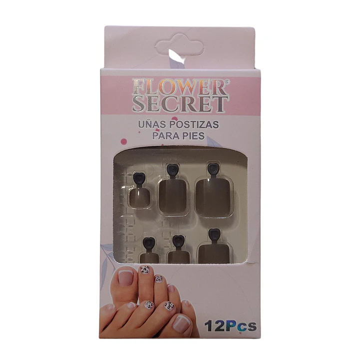 💅 Set de 12 Uñas Postizas Press On Flower Secret para Pies – Colores Variados 💅- OFERTA 21