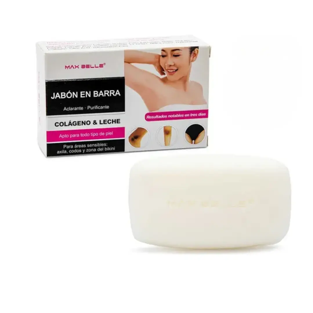 Jabón en Barra Aclarante Purificante con Colágeno y Leche Max Belle- OFERTA 2
