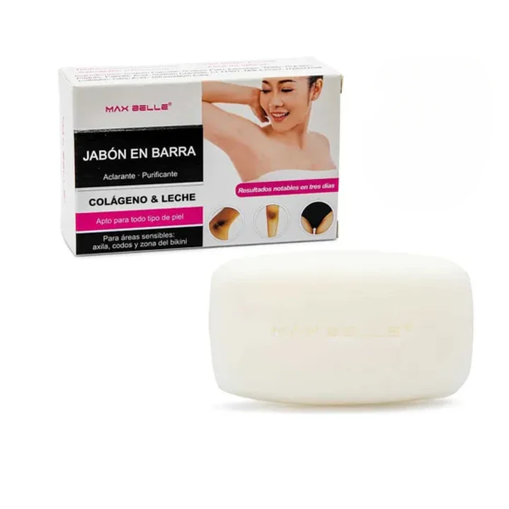 Jabón en Barra Aclarante Purificante con Colágeno y Leche Max Belle- OFERTA 2