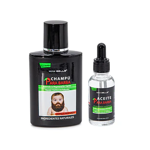 💪 Champu 100ml Y Aceite Para Barba 30ml Ingredientes Naturales Max Belle- OFERTA
