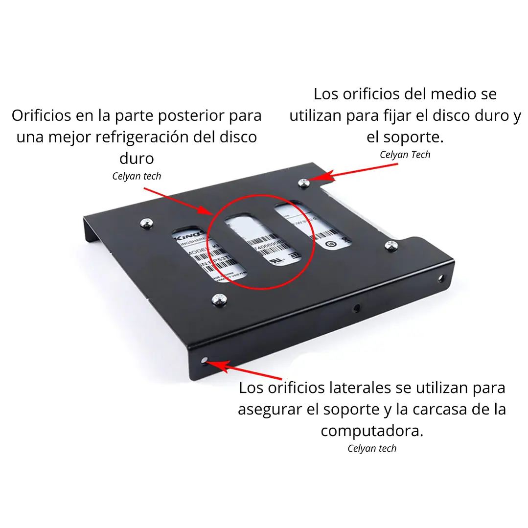 Soporte de Disco 2.5 a 3.5 para Gabinete PC – Compatible con SSD y HDD- OFERTA 2