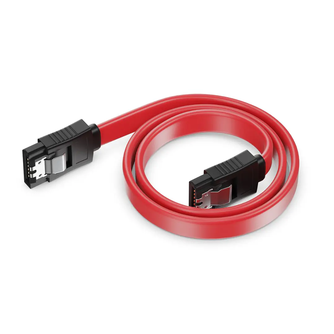 Cable SATA III 39 cm 6 Gbit/s | 2 Conectores Rectos con Pinza de Metal | Para HDD, SSD, CD/DVD/Blu-ray- OFERTA 1