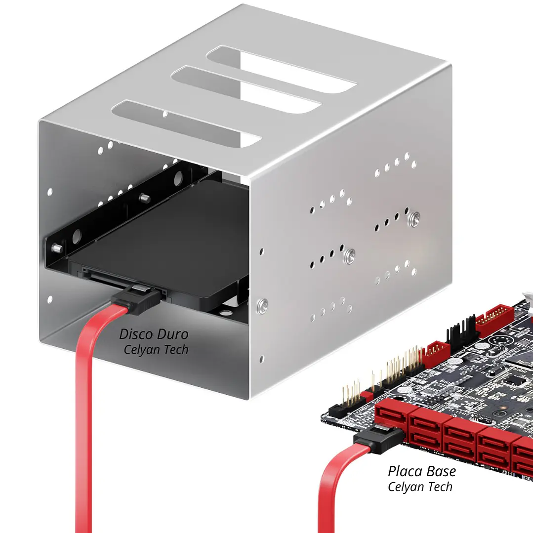 Cable SATA III 39 cm 6 Gbit/s | 2 Conectores Rectos con Pinza de Metal | Para HDD, SSD, CD/DVD/Blu-ray- OFERTA 3