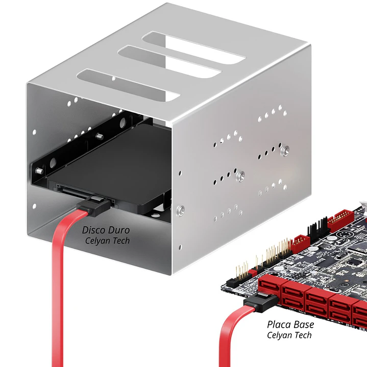 Cable SATA III 39 cm 6 Gbit/s | 2 Conectores Rectos con Pinza de Metal | Para HDD, SSD, CD/DVD/Blu-ray- OFERTA 3