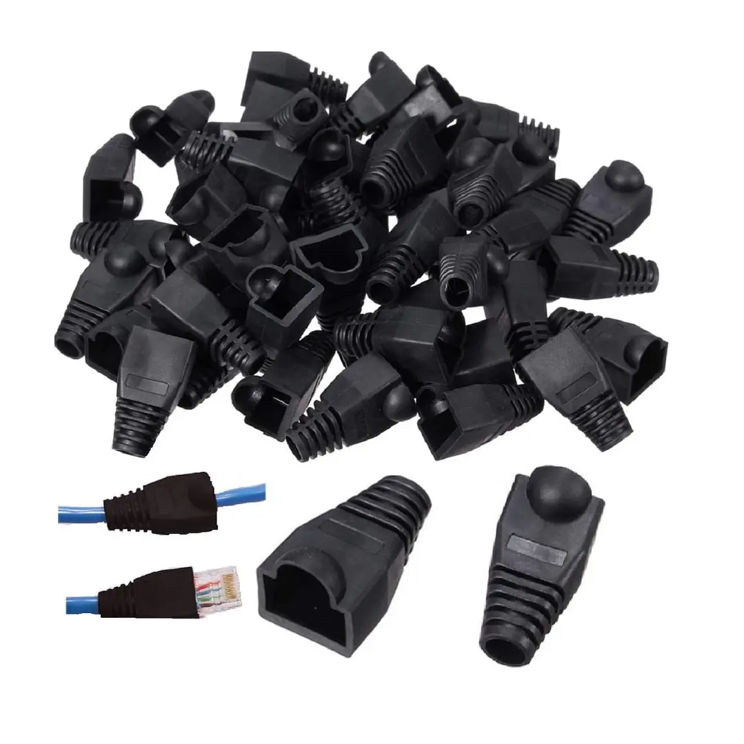 Funda Capuchón para Conector RJ45 – 100 Unidades Gris/Negro - OFERTA 2