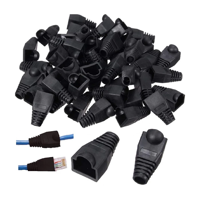 Funda Capuchón para Conector RJ45 – 100 Unidades Gris/Negro - OFERTA 2