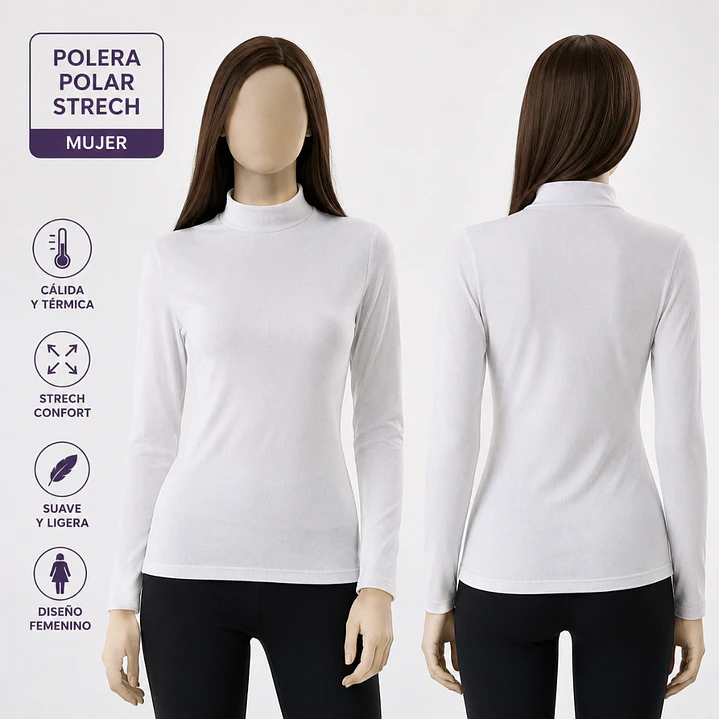 Polera Camiseta de Polar Mujer Manga Larga 16