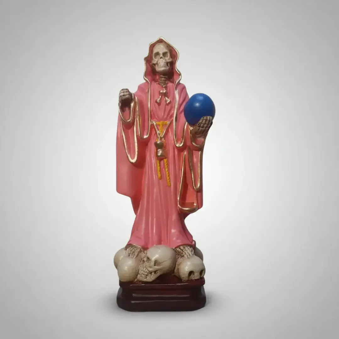 Santa Muerte Rosa 28 Cm Figura Decorativa Espiritual 8