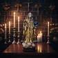 Santa Muerte Dorada 28 Cm Figura En Yeso Decorativa Espiritual - Miniatura 5