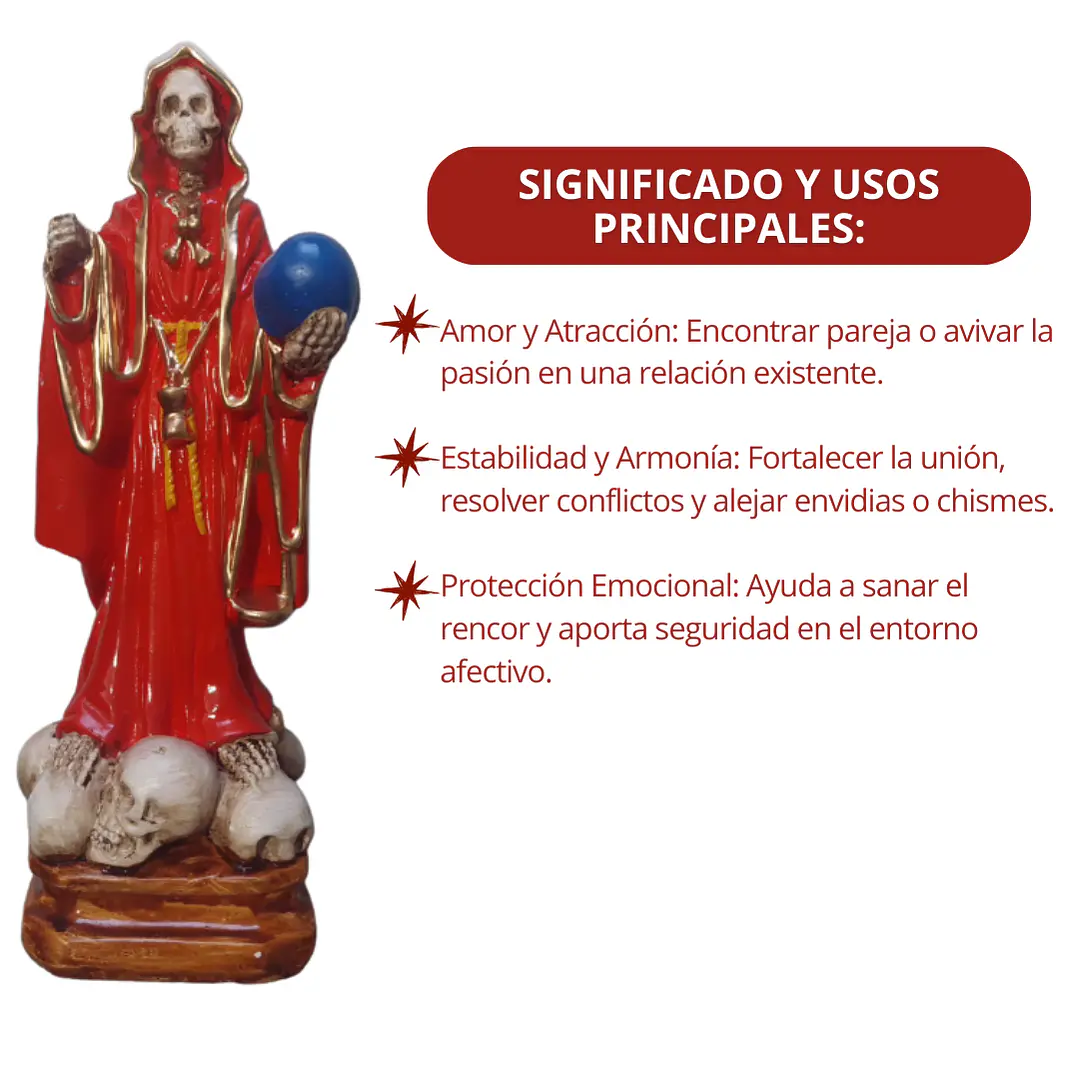 Santa Muerte Roja 28 Cm Figura Decorativa Espiritual 4
