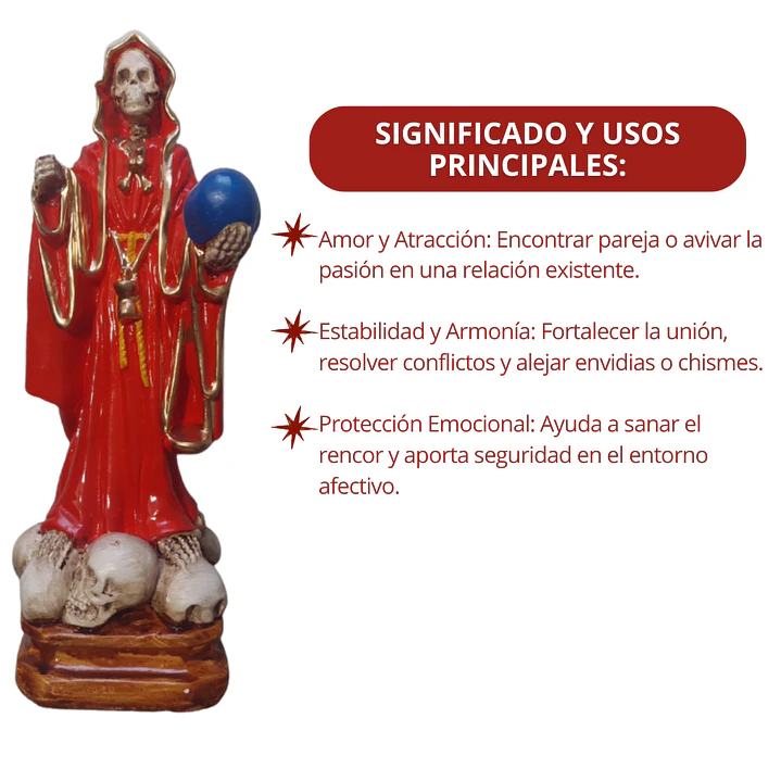 Santa Muerte Roja 28 Cm Figura Decorativa Espiritual 4