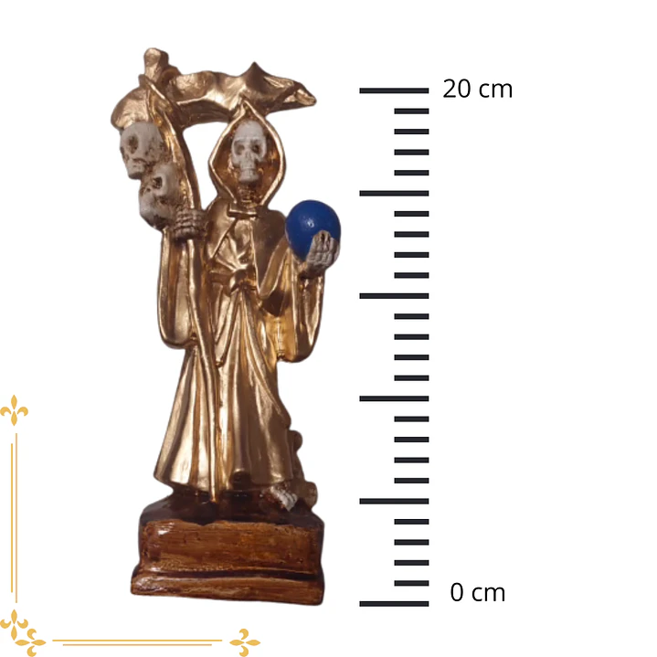 Santa Muerte Dorado 20 Cm Figura Decorativa Espiritual 5