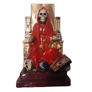 Santa Muerte Roja Sentada 20 Cm Figura Espiritual