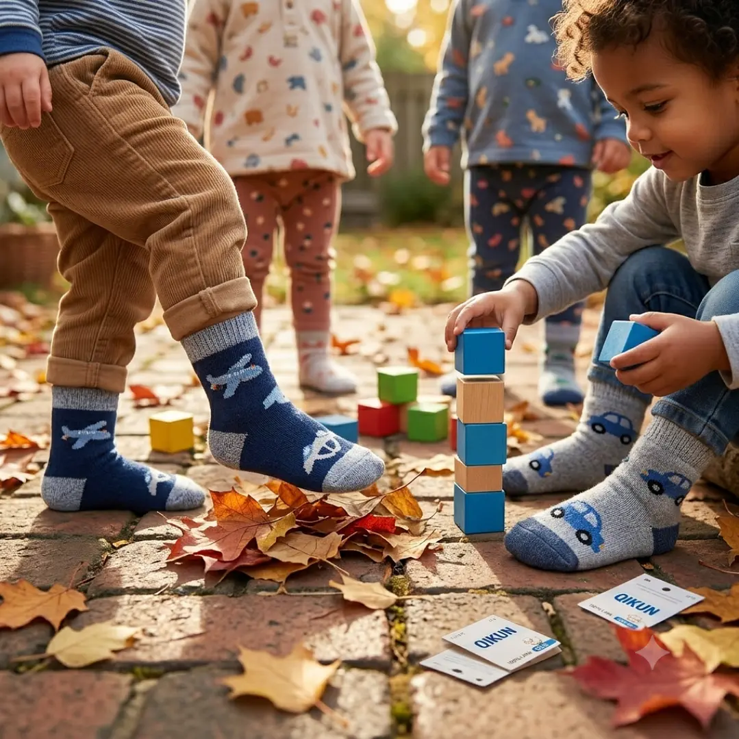 Pack 12 Calcetines Niño 2 a 4 Años 100% Lana Natural Térmicos 8
