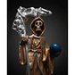 Santa Muerte Dorada 12 Cm Figura Espiritual Guadaña Plata - Miniatura 7