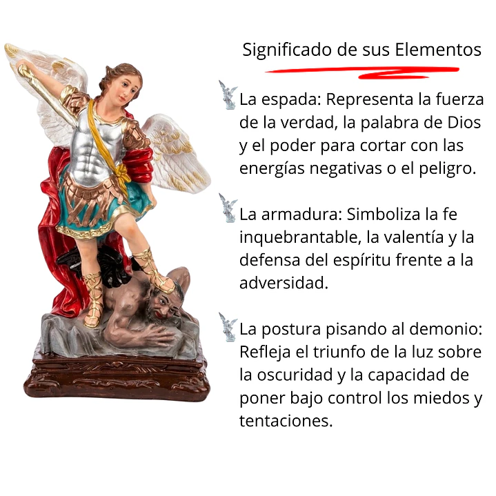 San Miguel Arcángel 20 cm – Figura Decorativa Espiritual y Religiosa 4