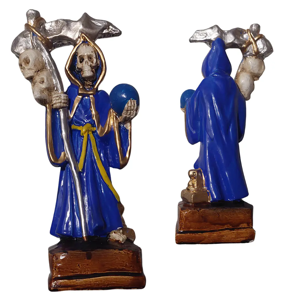 Santa Muerte Azul 20 cm – Figura Decorativa Espiritual 5