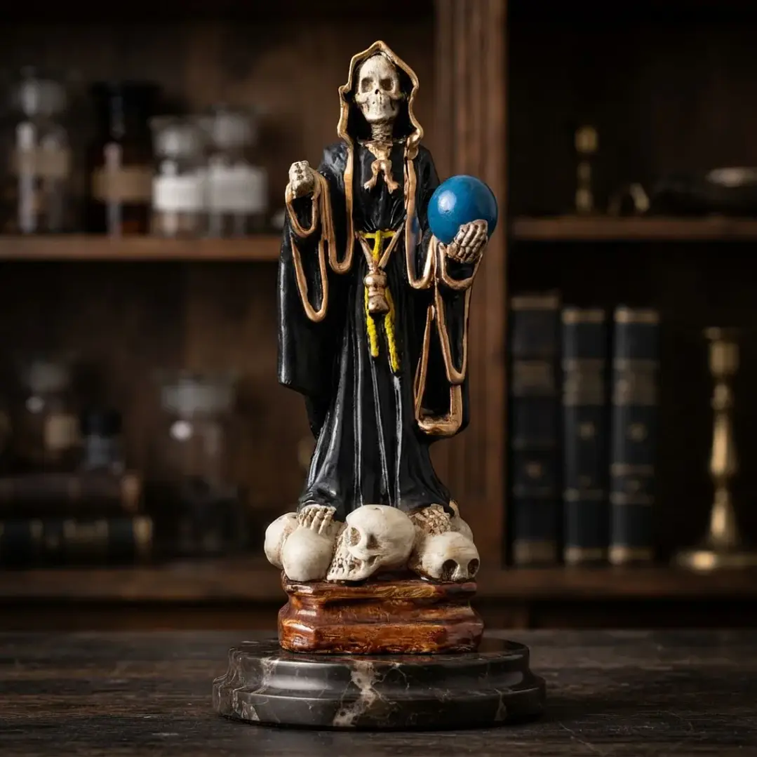 Santa Muerte Negra 28 cm – Figura Decorativa Espiritual 6