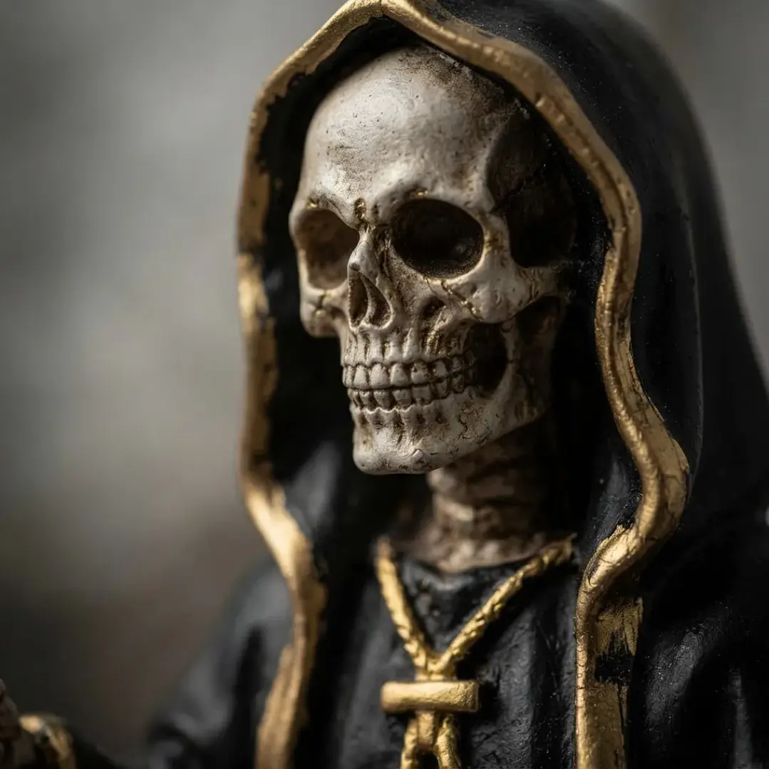 Santa Muerte Negra 28 cm – Figura Decorativa Espiritual 8