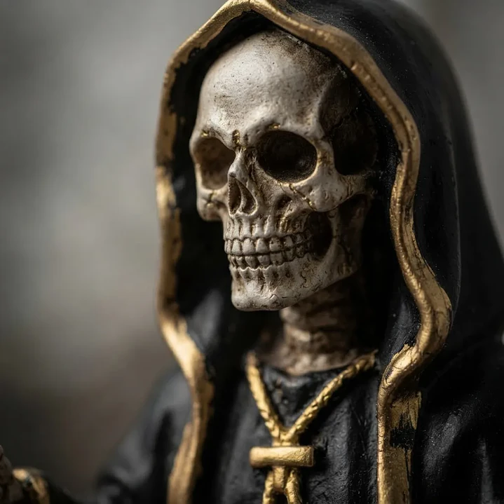 Santa Muerte Negra 28 cm – Figura Decorativa Espiritual 8