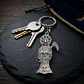 Llavero Amuleto Santa Muerte Plateado Brillante – Accesorio Espiritual - Miniatura 2