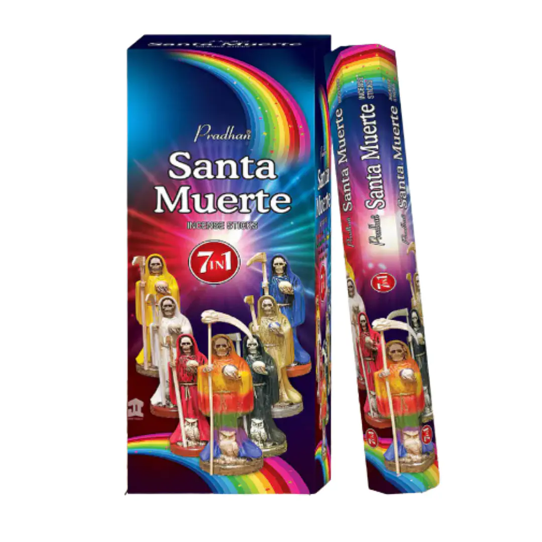 Incienso Santa Muerte 7 Potencias + 2 Velas – Set Espiritual 2