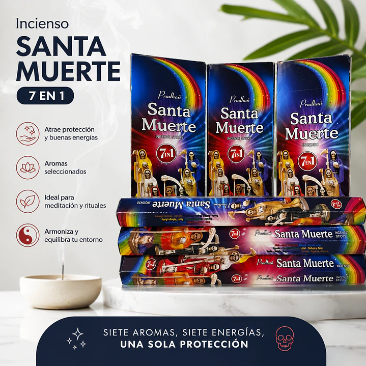 Incienso Santa Muerte 7 Potencias + 2 Velas – Set Espiritual 6