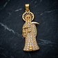 Dije Santa Muerte Dorado 3 cm – Acero Inoxidable | Accesorio Espiritual - Miniatura 5