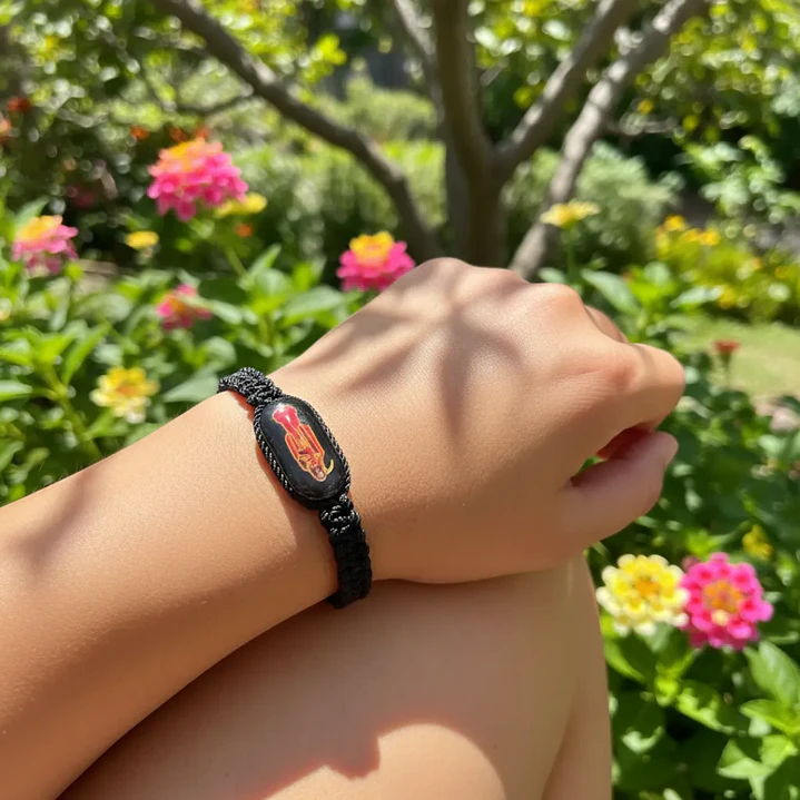 Pulsera Hilo Negro de Santa Muerte – Hecha a Mano | Accesorio Espiritual 7