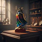 Santa Muerte 7 Potencias Multicolor con Búho 15 cm – Figura Decorativa Espiritual - Miniatura 6