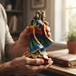 Santa Muerte 7 Potencias Multicolor con Búho 15 cm – Figura Decorativa Espiritual - Miniatura 7