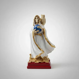 Santa Muerte Blanca con Búho 15 cm – Figura Decorativa Espiritual