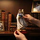 Santa Muerte Blanca con Búho 15 cm – Figura Decorativa Espiritual - Miniatura 7