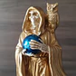 Santa Muerte Dorada con Búho 15 cm – Figura Decorativa Espiritual - Miniatura 4