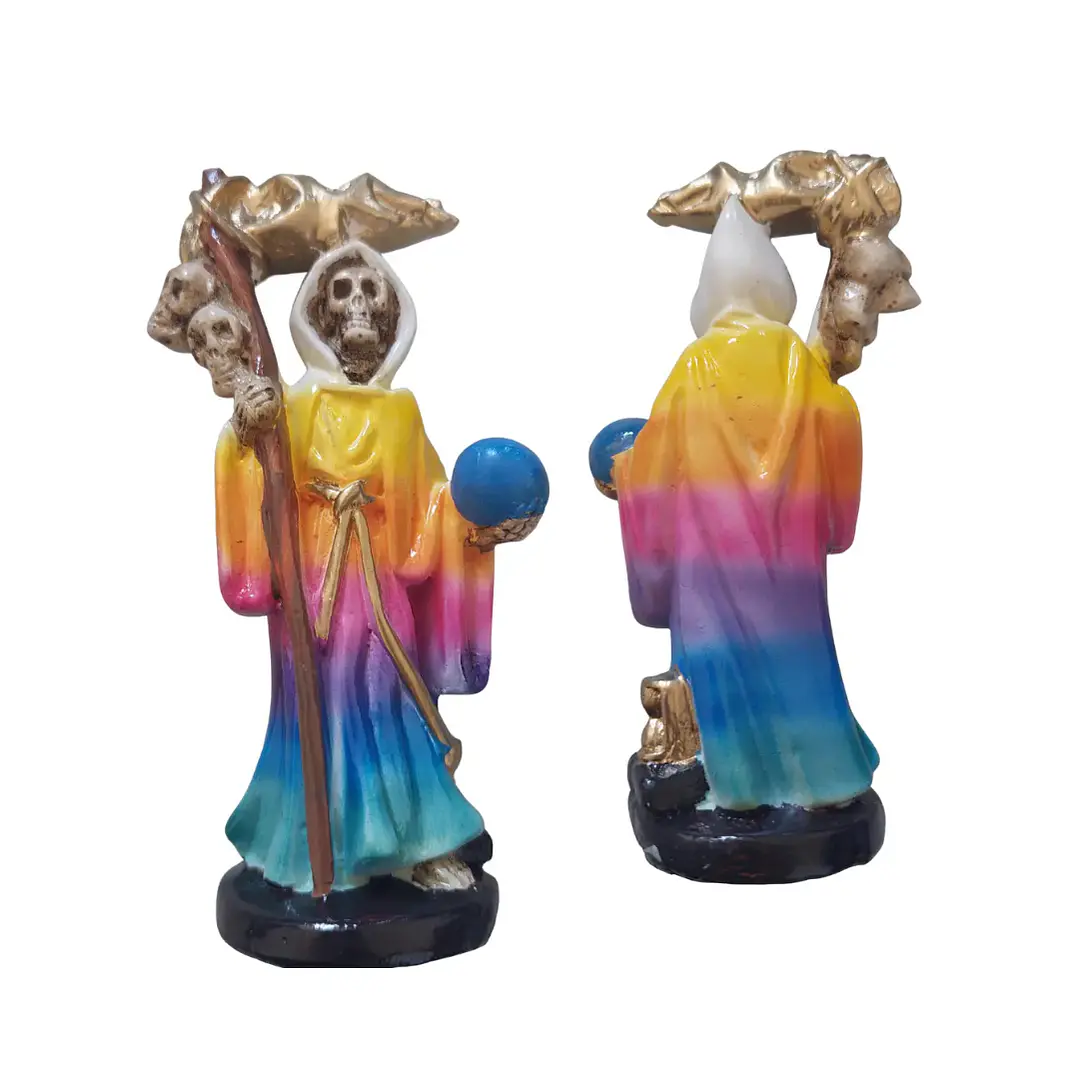 Santa Muerte Multicolor 12 cm – Figura Decorativa Espiritual 4