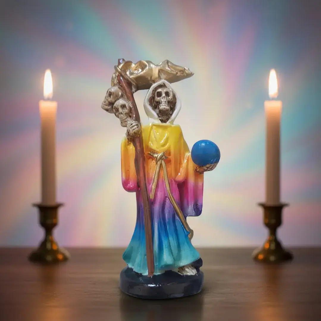 Santa Muerte Multicolor 12 cm – Figura Decorativa Espiritual 10