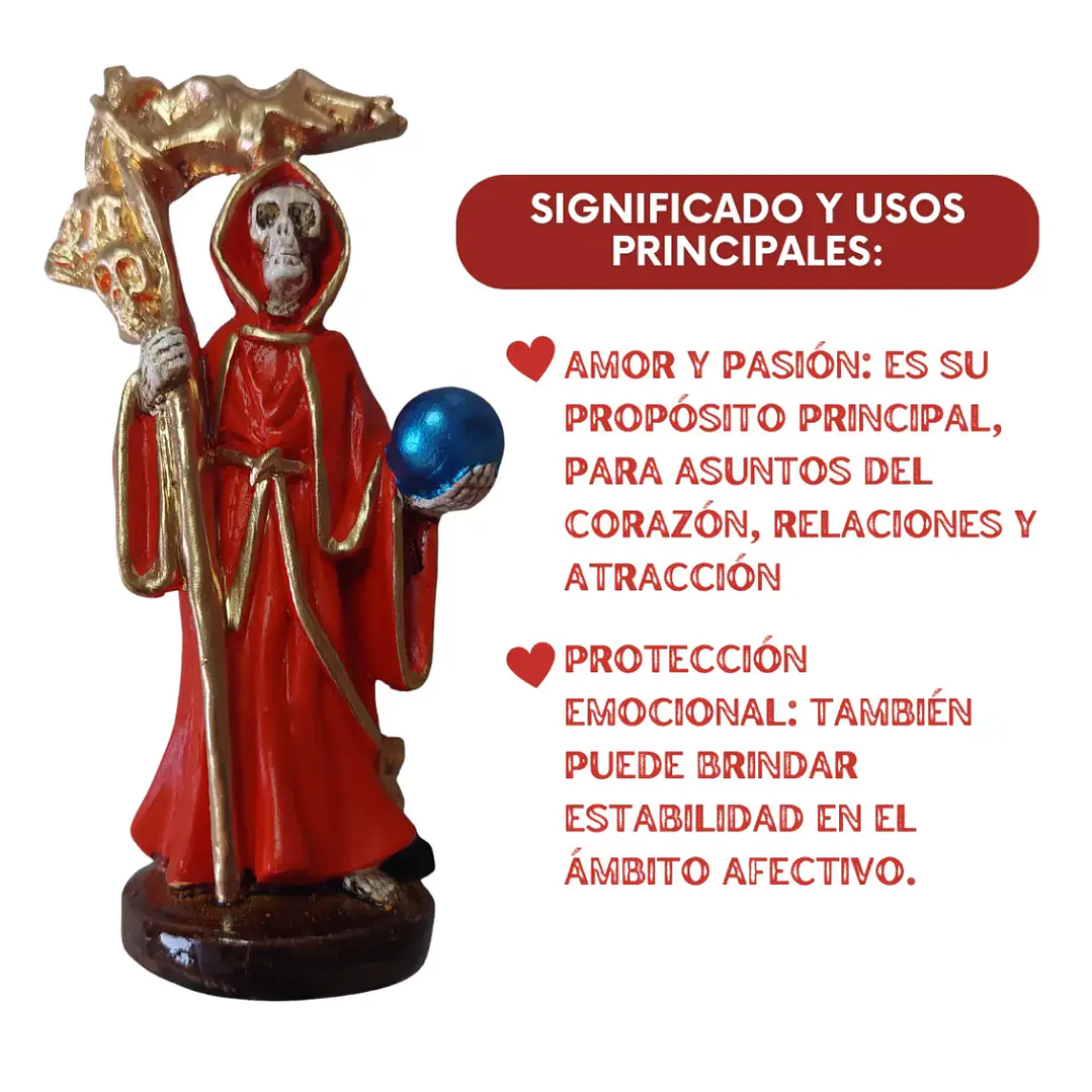 Santa Muerte Roja 12 cm – Figura Decorativa Espiritual 4