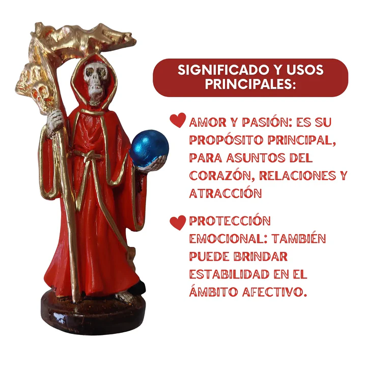 Santa Muerte Roja 12 cm – Figura Decorativa Espiritual 4