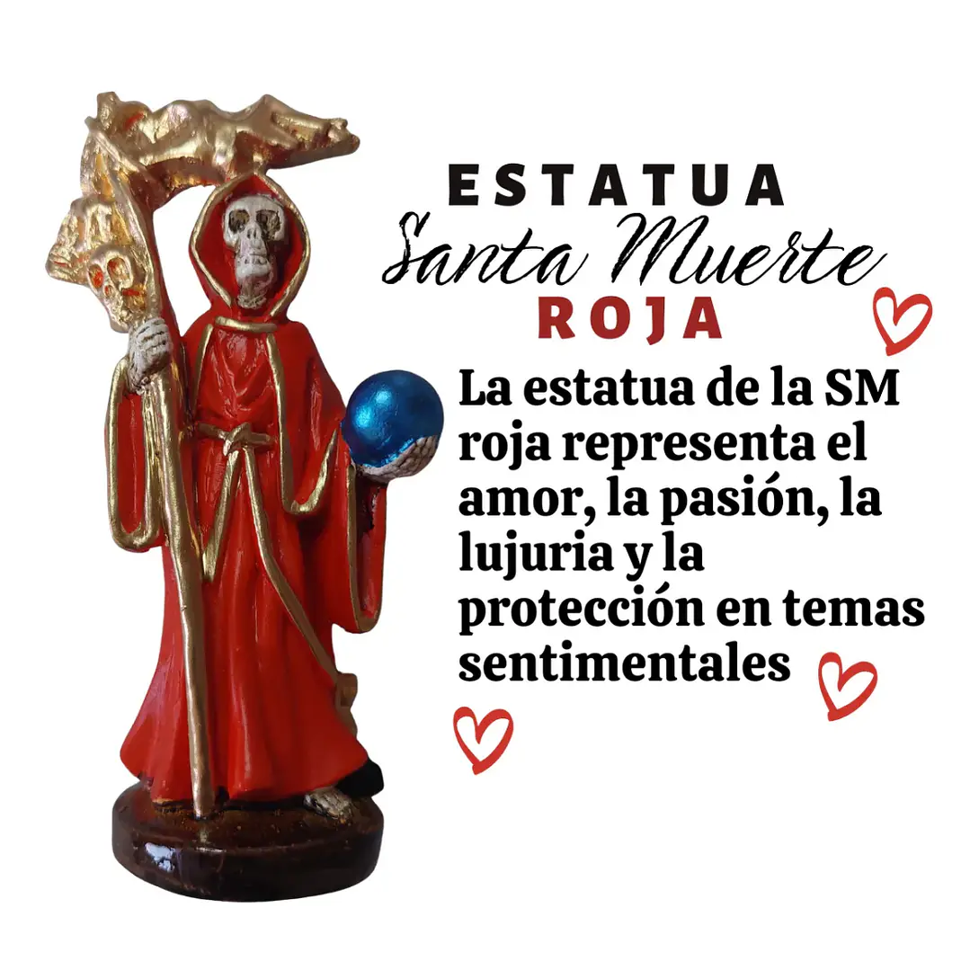 Santa Muerte Roja 12 cm – Figura Decorativa Espiritual 3