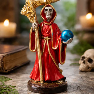 Santa Muerte Roja 12 cm – Figura Decorativa Espiritual