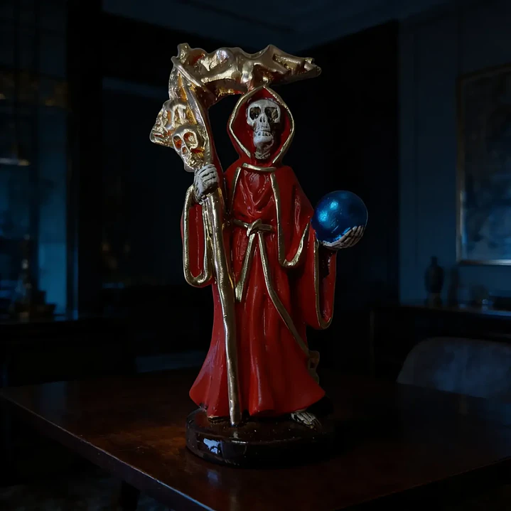 Santa Muerte Roja 12 cm – Figura Decorativa Espiritual 9