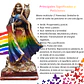 Santa Muerte 7 Potencias Multicolor con Búho 22 cm – Figura Decorativa Espiritual - Miniatura 6