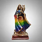 Santa Muerte 7 Potencias Multicolor con Búho 22 cm – Figura Decorativa Espiritual - Miniatura 1