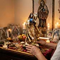 Santa Muerte Dorada con Búho 22 cm – Figura Decorativa Espiritual - Miniatura 2