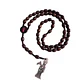 Rosario / Collar de la Santa Muerte en Madera y Dije Metálico - Miniatura 2