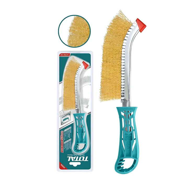 Cepillo Escobilla de Alambre Rizado 250 mm Total THT92102 – Limpieza y Remoción de Óxido 1