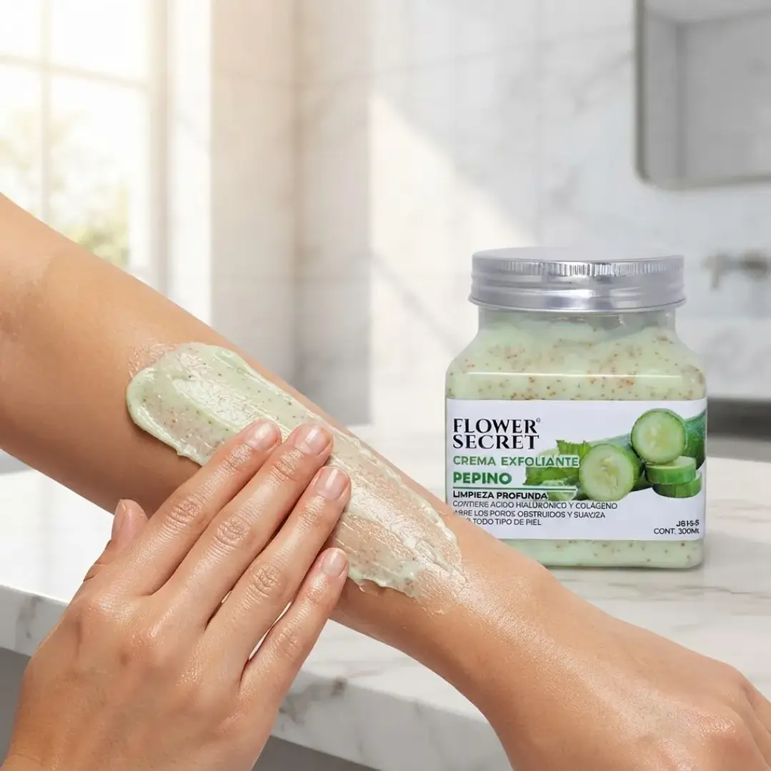 Crema Exfoliante de Pepino 300 ml Flower Secret 4